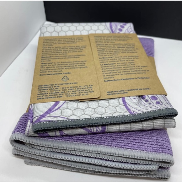 Norwex Basic Package EnviroCloth amethyst w/Gray Trim+Window Cloth Amethyst lace - Picture 5 of 8